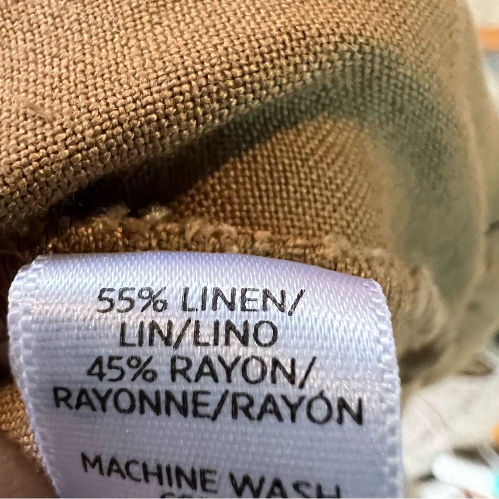 Ann Taylor LOFT Linen Blend Jumpsuit Size large Cargo Military Style - Picture 7 of 11